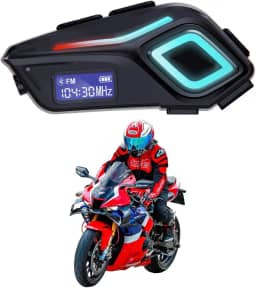 Fone de Ouvido Bluetooth para Capacete de Motocicleta, Cancelamento de Ruído Bluetooth 5.3 para Motoboy, Bateria de longa duração, à prova d'água