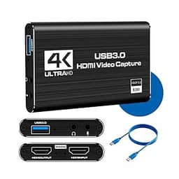Placa de Captura de Vídeo Hdmi 4K Usb 3.0 Full Hd 1080p 60 FPS com Áudio para Xbox PS5 PS4 Nintendo Switch Celular para live streaming gravação transmissão captura de áudio hdmi
