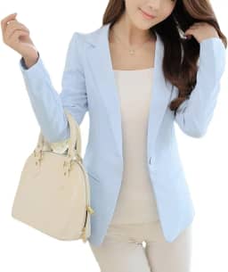 Blazer Feminino Aberto Frontal Slim Fit Escritório Negócios Manga Longa