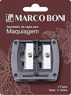 Marco Boni Apontador De Lápis Para Maquiagem 2 Furos 8411B Preto 1 Unidade