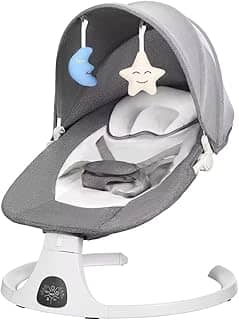 Cadeira de Balanço Automática Musical Bluetooth para Bebê até 18kg Cinza Multmaxx