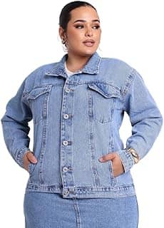 Jaqueta Jeans Plus Size Feminina, 100% Algodão, do numero 44 ao 54.