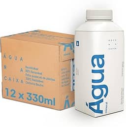 Água na Caixa 330ml | Pack com 12 unidades | Água Mineral sem gás | Tetrapak | Embalagem reutilizável, 100% Reciclável, 89% renovável, carbono neutro/Sustentável