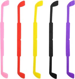 5 peças de tiras coloridas antiderrapantes de silicone macio elástico para óculos de sol, suporte de faixa para óculos de sol, retentor de óculos para esportes internos e externos, cores aleatórias