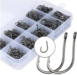 Kit Com 600 Anzóis Aço Carbono #3 Ao #12 + Caixa Pesca Anzol