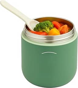 Pote Térmico Infantil 530ml Aço Inoxidável, Marmita Térmica Bebê Com Colher, Conserva 8h Quente Frio BPA Free