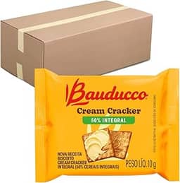 Biscoito Cream Cracker Integral Bauducco Caixa Com 100 Sachês De 10g