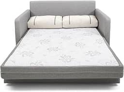 Sofá-cama Herval Aurora, com Colchão de Casal, 2 Lugares, Linho Chumbo