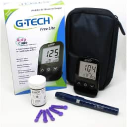 Medidor de Glicose G Tech Free Lite - Kit Completo MAIS 1 Caixa de Tiras com 50 unidades