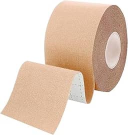 Kinesio Tape Fita Bandagem Elástica Adesiva Rolo 5cm x 5m Funcional Fisioterapia Muscular Esporte Musculação Bege Evita Lesões Resistente A Umidade