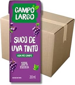 Kit 27x Suco De Uva Tinto Campo Largo Caixinha 200 Ml Natural Sem Glúten Sem Conservante Caixa Fechada