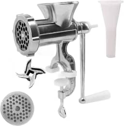 Moedor de Carne Manivela Manual N10 Maquina De Moer Profissional para fazer Carne Moida Linguiça e Hamburguer Portatil com Prensa