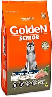 Ração Golden Fórmula Senior para Cães Adultos Sabor Frango e Arroz, 15kg Premier Pet Para Todas Grande Idosos,