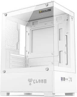 Gabinete Branco Gamer Mini Tower Lateral de Vidro 290x190x375mm Clanm Snow Megalon