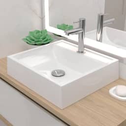 Cuba Pia de Apoio Sobrepor Quadrada 40x37 Branca Banheiro Lavabo Beltempo BT-2003