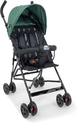 Carrinho de Bebê Guarda-Chuva Leve, Dobrável, Estrutura em Aço, Cinto de Segurança, Confortável, Fácil Transporte, Ideal para Passeios e Viagens Mega Compras Verde
