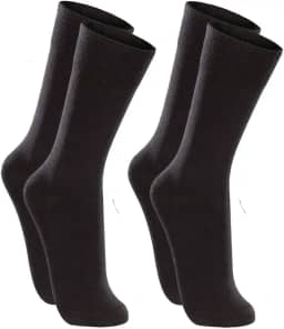 Kit 2 Pares de Meia Social Sportwear, Cano Longo 23cm, Algodão Ultrasoft, Preto, Tamanho Único 37-44