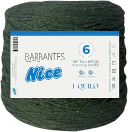 Barbante Parafinado Colorido Para Crochê Fio 6-1kg (VERDE LODO)