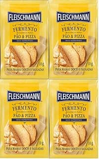 Kit 4 Fermento Biológico Pão e Pizza Seco Fleischmann 10g