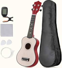 ​​Ukulele concerto acústico Nylon infantil Profissional 4 Cordas Mini 21 Polegadas de Madeira, Instrumento Musical para Crianças e Iniciantes a Partir de 3 Anos​