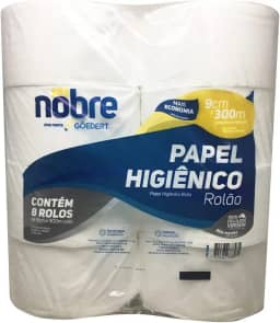 Papel Higiênico Rolão ? 9cm x 300m c/ 8unid - celulose virgem? Nobre