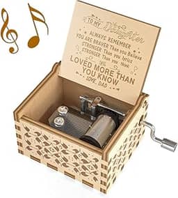 Caixa de música Ucuber You are My Sunshine – Caixa de música vintage gravada a laser de madeira Melhor presente para esposa, filho, filha, mãe, aniversário de casamento/Natal/Dia dos Namorados, Dad to Daughter