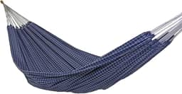 Rede de Dormir e Descanso Casal Pérola 100% Algodão Jaguaruana. (Azul e Branco)