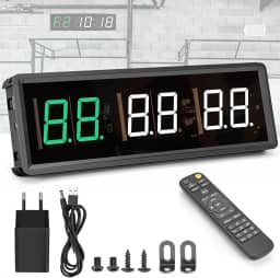 27 * 9.5cm, Relógio de Ginástica Portátil Pequeno, Temporizador de Treino para Ginástica, Relógio de Ginástica de Grande para Exercícios, Intervalo de LED para Contagem Regressiva