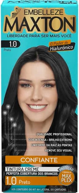Tinta de Cabelo Maxton Preto 1.0 Confiante
