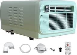 Mini ar condicionado portátil de 2226 BTU, baixo consumo de energia de 280 W, pequeno refrigerador de ar com controle remoto para barraca de acampamento, trailer, carro, sem necessidade de instalação