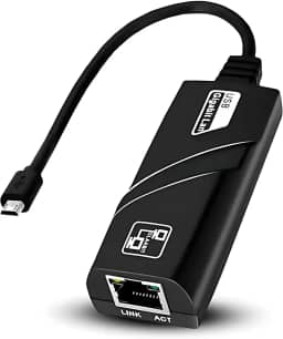 Adaptador de Rede Micro USB para RJ45 Ethernet 10/100 Mbps com Chip Integrado – Plug & Play Compatível com Celulares e Tablets Android OTG