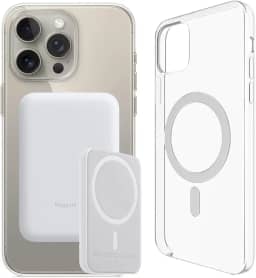 Carregador Portátil + Capa Magnética por Indução Compatível com Magsafe para iPhone 15, 15 Pro Max e 15 Plus (iPhone 15 Pro Max)