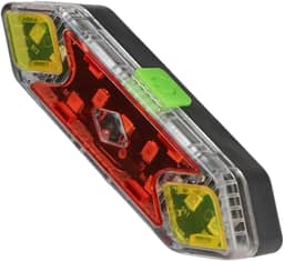 Pisca de Bike Bicicleta Luz Sinalizador LED, 8 Modos de Iluminação, Recarregável USB, 7,5 x 2 cm, Vermelho e Amarelo
