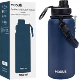 MODUS Garrafa Térmica Esportiva De Aço Inoxidável Com Isolamento A Vácuo De 1000ML (Azul)