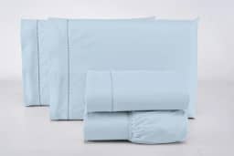Jogo Lençol Casal 3 Peças 400 Fios 100% Algodão Premium (Azul)