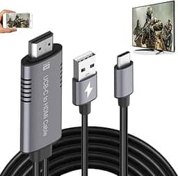 TASUMATO Adaptador Hdmi Usb Tipo C Cabo Mhl 4K Hd Vídeo Conversor Digital Cabo Espelho Carregamento para Imac Macbook Samsung Laptop Galaxy S21 S20 S10 S9 S8 Note 20 10 Lg G8 G5 Telefone Android Para