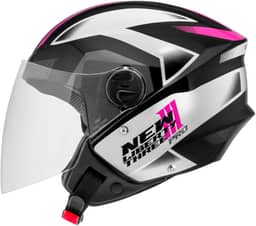 CAPACETE ABERTO PRO TORK NEW LIBERTY 3 PRO BRILHANTE PRETO – ROSA TAM. 56