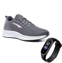 Tenis Academia Feminino Leve Macio Corrida + Relogio