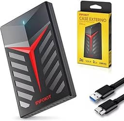 Case Externo Gamer USB 3.0 para HD SSD 2,5″ SATA III — LED Indicador, até 5 Gbps, Plug & Play