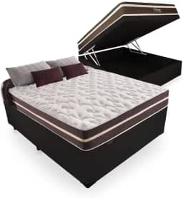 Cama Box Com Baú Casal + Colchão De Molas - Anjos - Classic Superlastic 138cm