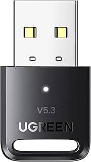 UGREEN Adaptador Bluetooth USB para PC, dongle Bluetooth 5.3 para laptop, mouse, teclado, impressoras, fones de ouvido, alto-falantes, controladores PS5/Xbox/Switch Pro, adaptador Bluetooth sem driver