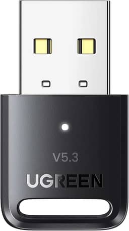 UGREEN Adaptador Bluetooth USB para PC, dongle Bluetooth 5.3 para laptop, mouse, teclado, impressoras, fones de ouvido, alto-falantes, controladores PS5/Xbox/Switch Pro, adaptador Bluetooth sem driver