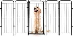 Cercado Cachorro Caes Grande Portao + 4 Modulos 200x98cm Cor:Preto