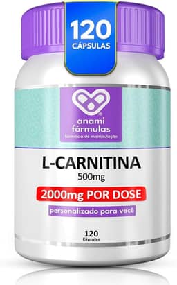 L-Carnitina Pura 2000mg 100% Pura Concentrada 120 Cápsulas