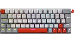 TECLADO MECÂNICO GAMER PCYES KUROMORI 60% WHITE GHOST - SWITCH BLUE - LED RAINBOW - PTKMWG60BL