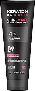 Keraton, Máscara matizadora hidratante, Trata e colore, Para cabelo preto escuro, Shine Mask, 250g, Preto