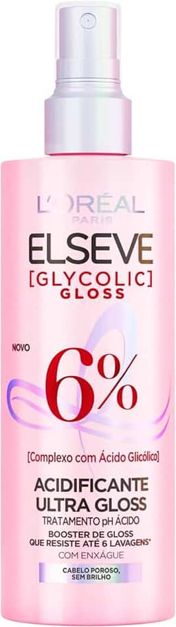 L'Oréal Paris Elseve Acidificante Capilar Glycolic Gloss, Brilho Durador Resiste por até 6 Lavagens, 200ml