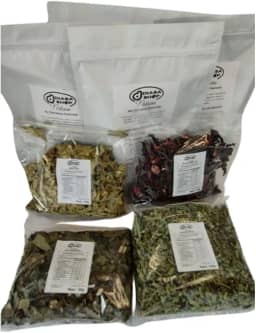 Kit Chá Detox desincha Natural, 200g, Sene, Cavalinha, Hibisco e Chá Verde, 50g Cada