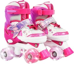 Patins Infantil Roller 4 Rodas + Proteção Ajustável