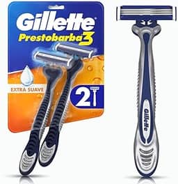 Gillette Aparelho De Barbear Descartável Prestobarba3 C/ 2 Unidades